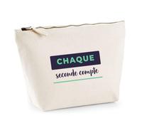 Trousse Chaque Seconde Compte - Pouch Case - Idée Trousse Rangement Cadeau Anniversaire Fête Original Famille Travail Départ Collègue Retraite Noël. - Bleu&Vert - 4