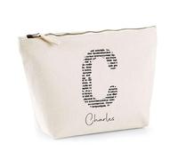 Trousse Charles Lettre Littérature | Pochette Toilette Maquillage | Idée Cadeau Prénom Livre Lecture Anniversaire Oncle Parrain Beau Papa Collègue Départ Retraite Noël
