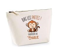Trousse Charlie Bas Les Pattes Singe | Idée Fête des mères Cadeau Travail Retraite Trousse Maquillage Toilette