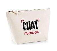 Trousse Chat m’énerve | Pouch | Idée Pochette Toilette Maquillage Transport Cadeau Anniversaire Fête Original Famille Travail Départ Collègue Retraite