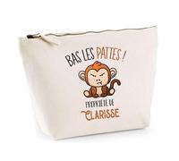 Trousse Clarisse Bas Les Pattes Singe | Idée Fête des mères Cadeau Travail Retraite Trousse Maquillage Toilette