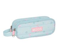 Trousse - CMP - Moos Flowers - 2 compartiments - Fermeture zippée - Blanc