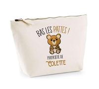 Trousse Colette Bas Les Pattes Ours | Idée Fête des mères Cadeau Travail Retraite Trousse Maquillage Toilette