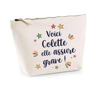 Trousse Colette Elle Assure Grave ! | Pochette Maquillage Make-up Toilette Cadeau Fête des Mères Anniversaire Soeur Noël Tata Marraine