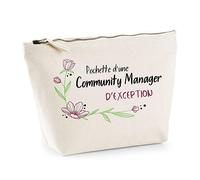 Trousse Community Manager d'exception | Idée Cadeau Collègue Travail Retraite Pochette Maquillage Toilette