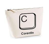 Trousse Corentin Lettre Clavier | Pochette Toilette Maquillage | Idée Cadeau Prénom Informaticien Geek Gamer Anniversaire Oncle Parrain Beau Papa Collègue Départ Retraite Noël