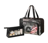 Trousse cosmétique transparente, trousse de maquillage transparente | 2 pièces sacs de maquillage en PVC séparés humide/sec - Organisateur de sacs de maquillage portable, trousse de toilette,