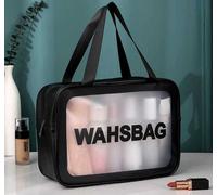 Trousse cosmétique transparente XXL Trousse de toilette, blanc, PVC+TPU, 30x21x11 cm