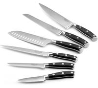 Trousse Couteaux De Cuisine - Vulcano - Acier 5cr15mov - Finition Satinée - 43.5 X 49.3 Cm - Noir