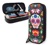 Trousse ¿¿ Crayons Cranes De Sucre Mexicains Jour Des Fleurs Mortes Trousse ¿¿ Crayons Trousse ¿¿ Crayons ¿¿ Glissi¿¿Re Grande Capacit¿¿ Trousse ¿¿ Crayons En Cuir Pour ¿¿Tudiants Coll¿¿Ge ¿¿Tudiants 