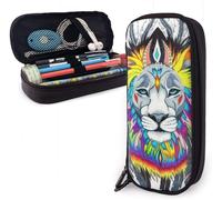 Trousse ¿¿ Crayons Style Color¿¿ Lion King Feathers Art ¿¿Tui ¿¿ Crayons En Cuir Blanc ¿¿Tui ¿¿ Crayons ¿¿Tanche Organisateur M