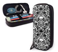Trousse ¿¿ Crayons Sugar Skull Noir Et Blanc Organisateur Sac De Papeterie Double Fermeture ¿¿Clair Grand Sac ¿¿ Stylos Gra