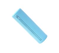 Trousse cylindrique en silicone avec fermeture éclair - Grande capacité - Pour l'école - Design créatif, Bleu