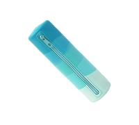 Trousse cylindrique en silicone résistante à l'eau - Grande capacité - Sac de rangement portable pour l'école - Étui cylindrique en silicone avec fermeture éclair - Grand compartiment - Sac de