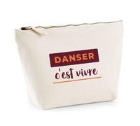 Trousse Danser Cest Vivre - Pouch Case - Idée Trousse Rangement Cadeau Anniversaire Fête Original Famille Travail Départ Collègue Retraite Noël. - Bordeaux&Corail - 4
