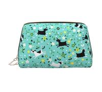 Trousse de beauté imprimée chèvre Frolic, grand support de maquillage avec protection en éponge intégrée pour la maison et les voyages, doré, One Size