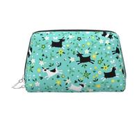 Trousse de beauté imprimée chèvre Frolic, grand support de maquillage avec protection en éponge intégrée pour la maison et les voyages, Argenté., One Size