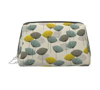 Trousse de beauté imprimée de fleurs, grand support de maquillage avec protection en éponge intégrée pour la maison et les voyages, Argenté., One Size