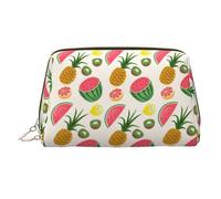 Trousse de beauté imprimée fruits tropicaux, grand support de maquillage avec protection éponge intégrée pour la maison et les voyages, doré, One Size