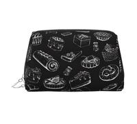 Trousse de beauté imprimée sur tableau noir, grand support de maquillage avec protection éponge intégrée pour la maison et les voyages, Argenté., One Size