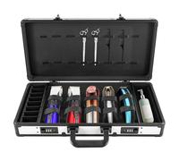 Trousse de coiffeur avec 2 serrures à combinaison et bandoulière réglable pour coiffeurs et esthéticiennes 55 x 27 x 11 cm (blanc + noir)