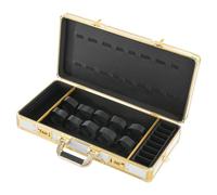 Trousse de coiffeur avec 2 serrures à combinaison et bandoulière réglable pour coiffeurs et esthéticiennes - 55 x 27 x 11 cm - Blanc + doré