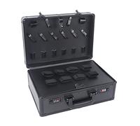 Trousse de coiffure, multifonctionnelle, portable, avec valise, mallette à outils, pour coiffeur/toiletteur d'animaux de compagnie, 40 × 28 × 16 cm, noir