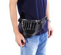 Trousse de Coiffure Professionnelle Sac de Ciseaux de Coiffure Étui en Cuir PU avec Outils pour Ciseaux et Accessoires de Coiffeur Porte-ciseaux pour Coiffeur Professionnel Passants de Ceinture - Noir