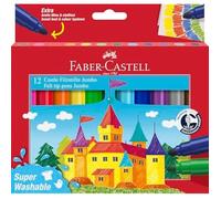 Faber-Castell Stylos à pointe en fibre Super lavable - Lot de 12
