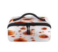 Trousse de maquillage 3D avec ballon de sport, basket-ball, sac de maquillage portable, étanche, trousse de toilette ouverte plate, trousse de toilette, organisateur de voyage pour femmes et hommes