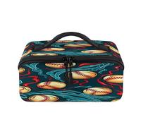 Trousse de maquillage 3D sport balle de baseball portable étanche pochette ouverte plate trousses de toilette cosmétiques organisateur de voyage pour femmes hommes