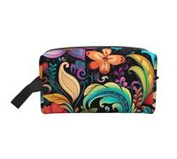 Trousse de Maquillage à Fleurs Paisley pour Femme, Trousse de Maquillage à Fleurs Ethniques, Trousse de Toilette Portable, Accessoires de Voyage, Cadeau