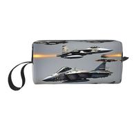 Trousse de maquillage à imprimé avions de chasse - Durable - Cadeau essentiel pour homme et femme, blanc, Taille unique
