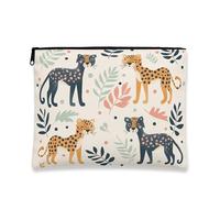 Trousse de maquillage à imprimé léopard, pochette cosmétique à motif animal coloré pour femme, organiseur de toilette de voyage en toile, trousse essentielle de soins de la peau au quotidien, coloré