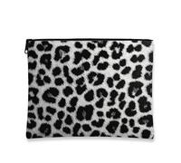 Trousse de maquillage à imprimé léopard, pochette de voyage noire et blanche pour femme, petite trousse portable à fermeture éclair, parfaite pour un usage quotidien ou comme cadeau, noir/blanc, 7x9