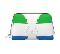 Trousse de maquillage à main avec drapeau de la Sierra Leone - Organiseur spacieux conçu pour les pinceaux et les articles de toilette, doré, One Size