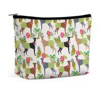 Trousse de Maquillage à Motif de Palmier Tropical, Danseuse de Hula, Chien lévrier, Trousse de Toilette Portable de Voyage, Grande Pochette zippée, Sac de Rangement en Cuir PU, Style, 202403273