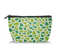 Trousse de maquillage à motif marguerites pour femme, marguerites blanches avec fond bleu, grande capacité, trousse de toilette de voyage, organisateur d'accessoires, bleu et blanc, Vert_23, Taille