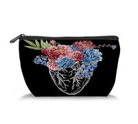 Trousse de maquillage à motif marguerites pour femme, marguerites blanches avec fond bleu, grande capacité, trousse de toilette de voyage, organisateur d'accessoires, bleu et blanc, Multicolore _ 2.,