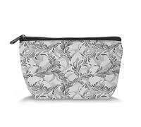 Trousse de maquillage à motif marguerites pour femme, marguerites blanches avec fond bleu, grande capacité, trousse de toilette de voyage, organisateur d'accessoires, bleu et blanc, Noir, gris,