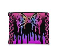 Trousse de maquillage à motif papillon à paillettes, pochette de voyage colorée et scintillante pour femme, petite pochette de voyage portable en toile avec fermeture éclair, cadeau de festival