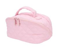 Trousse de Maquillage à Plat, Trousse de Toilette de Grande capacité en Nylon Plat à 180 degrés avec Mini Trousse à cosmétiques pour Les Essentiels de Voyage (Pinkish)