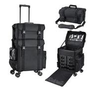Trousse de Maquillage à roulettes Mallette de Maquillage Professionnelle 2 en 1 à roulettes, Valise Souple for et Accessoires Voyage, idéale for Les maquilleurs Artistes cosmétiques