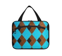Trousse de maquillage à suspendre avec crochet pour femme Noir/bleu/marron, Diamants noirs, bleus, bruns, M, Décontracté