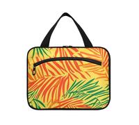 Trousse de maquillage à suspendre de style feuille tropicale pour femme avec crochet, sac à goûter extensible pour femme, voyage, gym, bolso de para Mujer L
