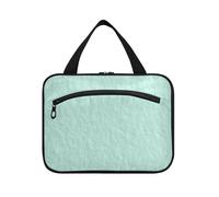 Trousse de maquillage à suspendre en texture de lin vert menthe pour femme avec crochet, trousse de maquillage matelassée pour accessoires indispensables du camping bolso de maquillaje para Mujer L