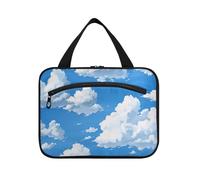 Trousse de maquillage à suspendre, motif ciel bleu et nuages blancs, avec crochets, trousse de maquillage multifonctionnelle pour voyage, essentiels, kit de fitness de para Mujer L