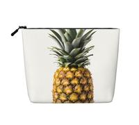 Trousse de maquillage à thème ananas étanche en chanvre pour voyage, usage quotidien et cadeaux (24,1 x 17 x 5,1 cm), Noir , Taille unique