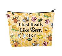 Trousse de maquillage abeille pour les amateurs d'abeilles, cadeaux inspirants pour abeilles, cadeaux inspirants pour abeilles « I Just Really Like Bees Ok », Trousse de maquillage pour chien, Mode