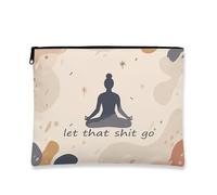 Trousse de Maquillage Abstraite à Motif de méditation, Pochette cosmétique Minimaliste et spirituelle pour Femmes, Organisateur Portable en Toile avec Fermeture éclair, Trousse de Voyage pour Les soi